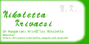 nikoletta krivacsi business card